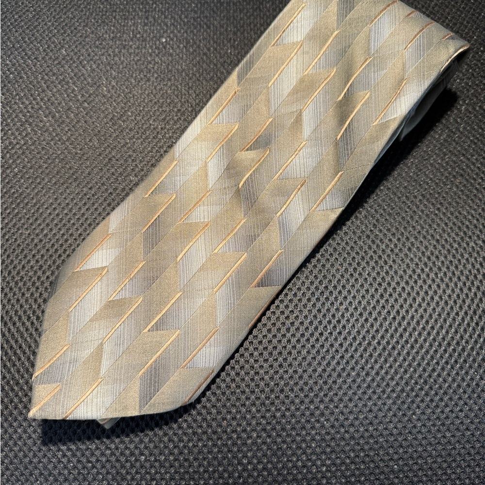 Paul Dione Men's Tie X-Long, Gray and Gold